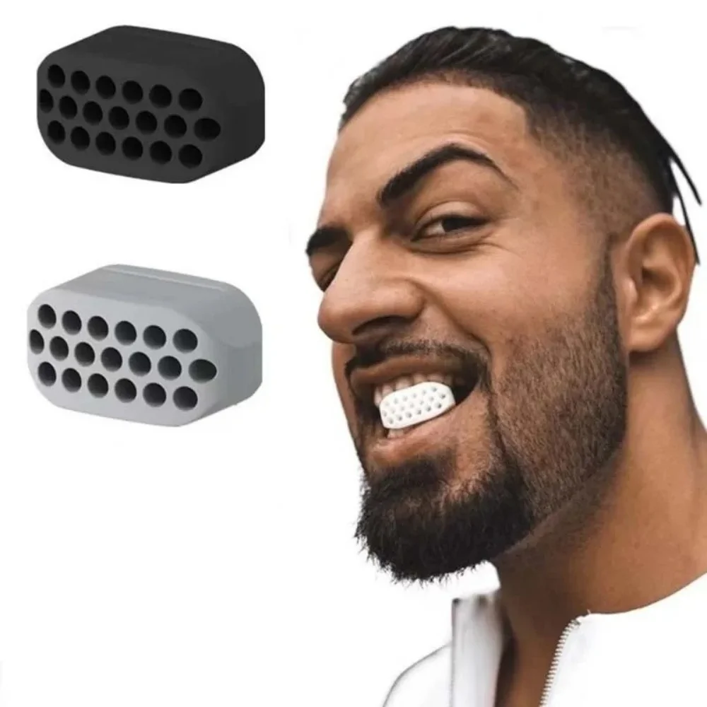 Silicone Jawline Exerciser Facial Masseter Muscle Trainer Jaw Shaping Tool Neck Toning Double Chin Reducer Facial Beauty Workout