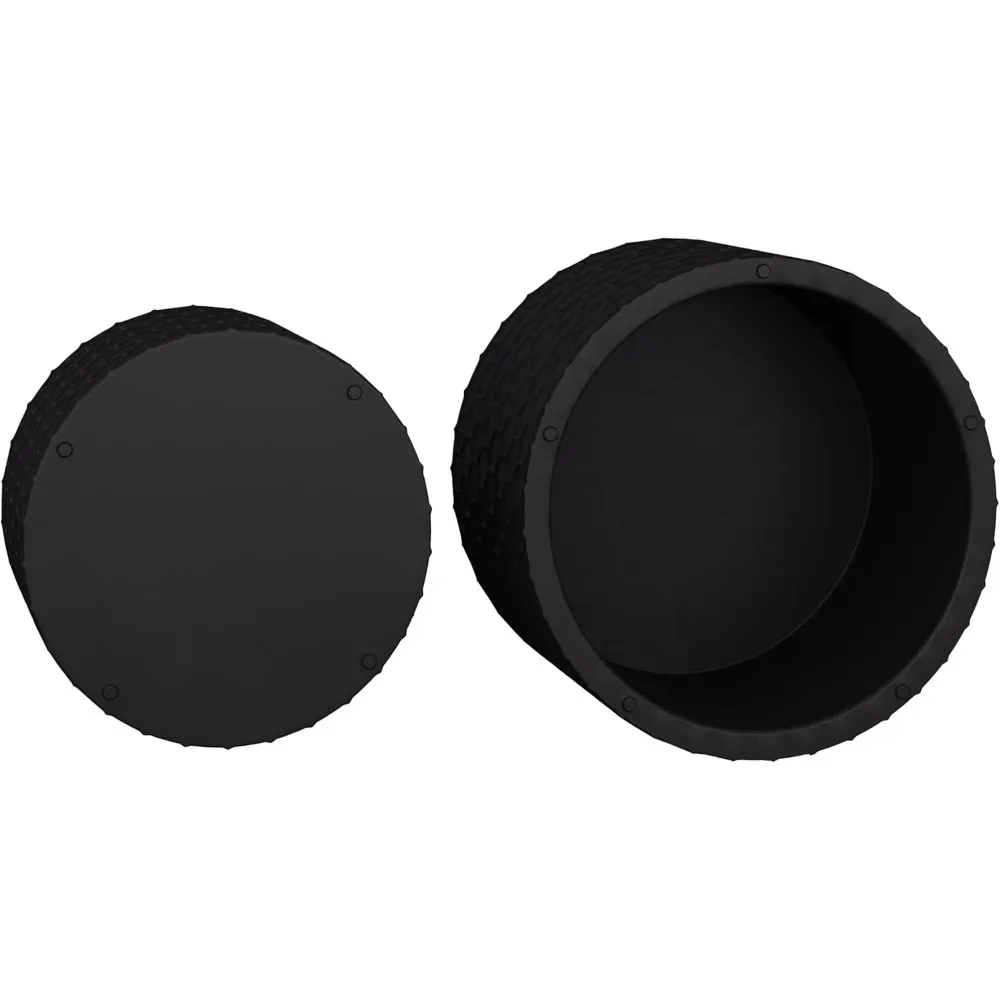 Black Round Nesting Coffee Table Set of 2, Modern Circle Drum Coffee Table Side Table End Table for Living Room, Wood Circle Co