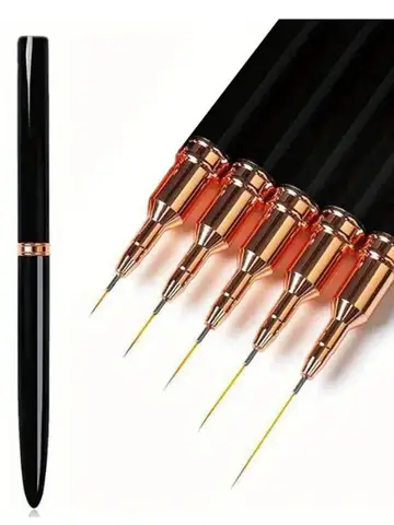 5Pcs/Set Nail Art Liner Brushes Set Elongated Lines Striping Drawing UV Gel Painting Nail Design Pen Professional Manicure Tool