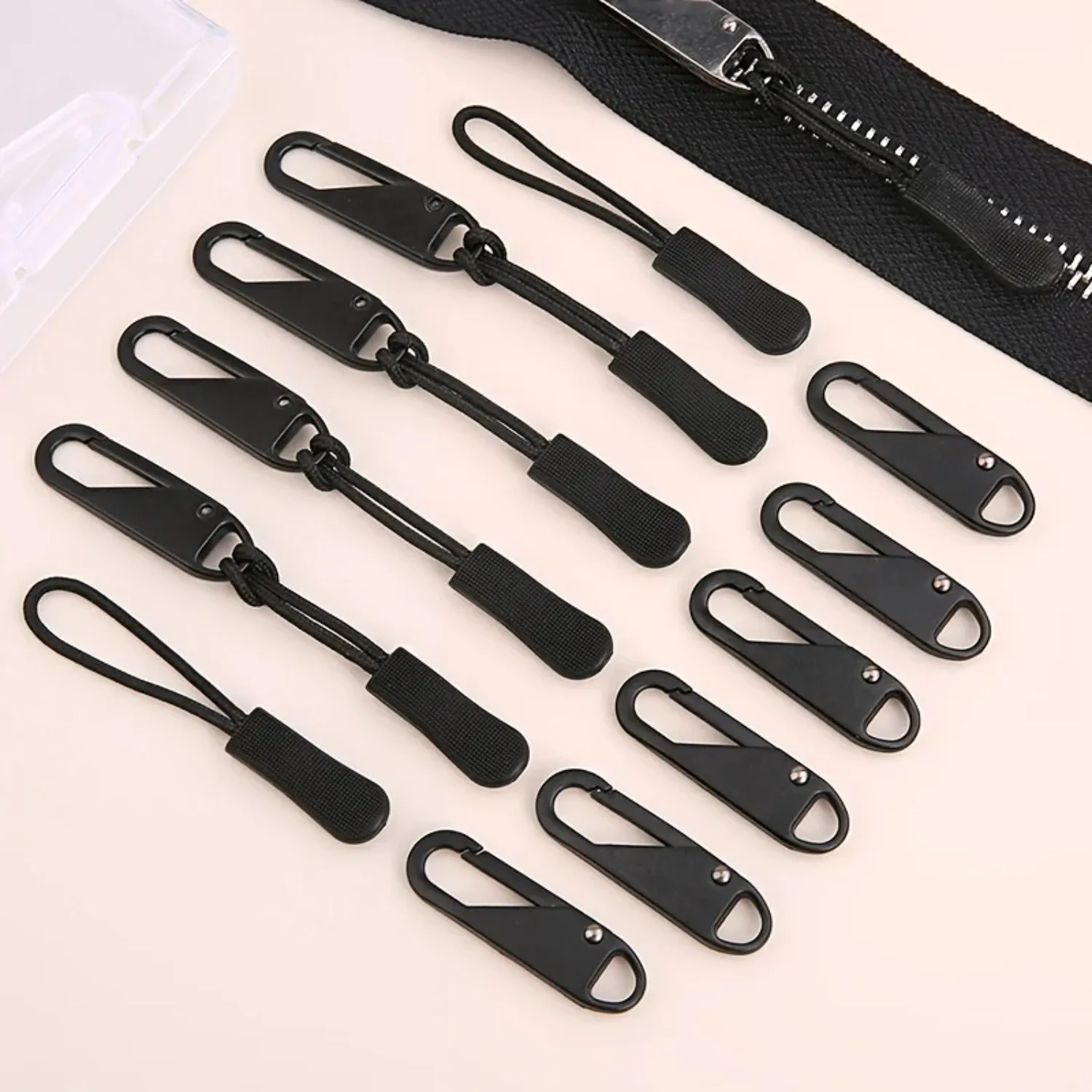 10/20Pcs Zipper Pull Cord Extender Replacement Zip Pulls for Backpacks Jackets Luggage Handbags Purses