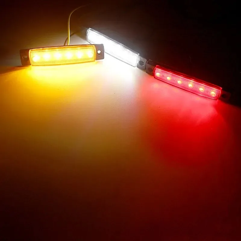 

10PCS 12V/24V for Truck Trailer Brake Signal Rear Indicator LED Warning Tail Light White Yellow