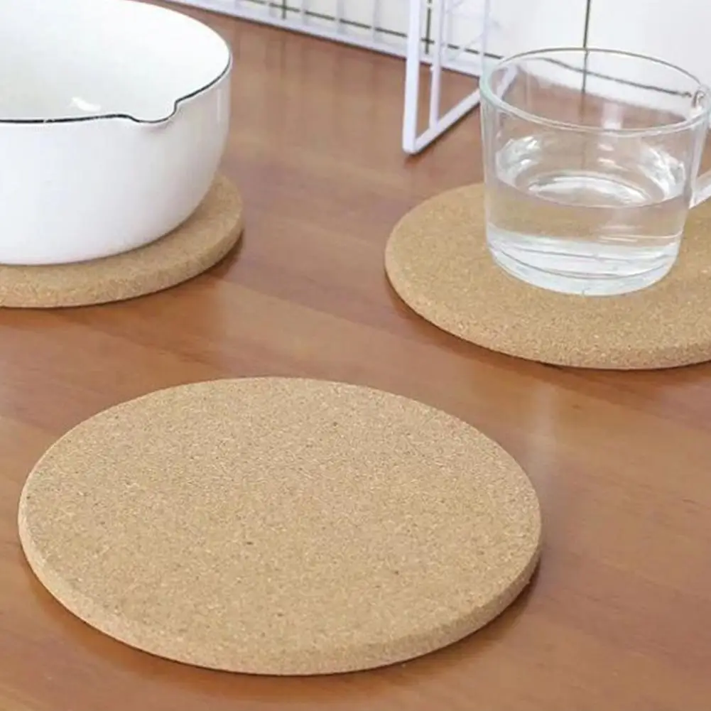 Cork Coasters Set for Hot Dishes 2pcs Cork Trivet Set Heat Resistant Thick Coasters for Hot Dishes Versatile Round for Kitchen