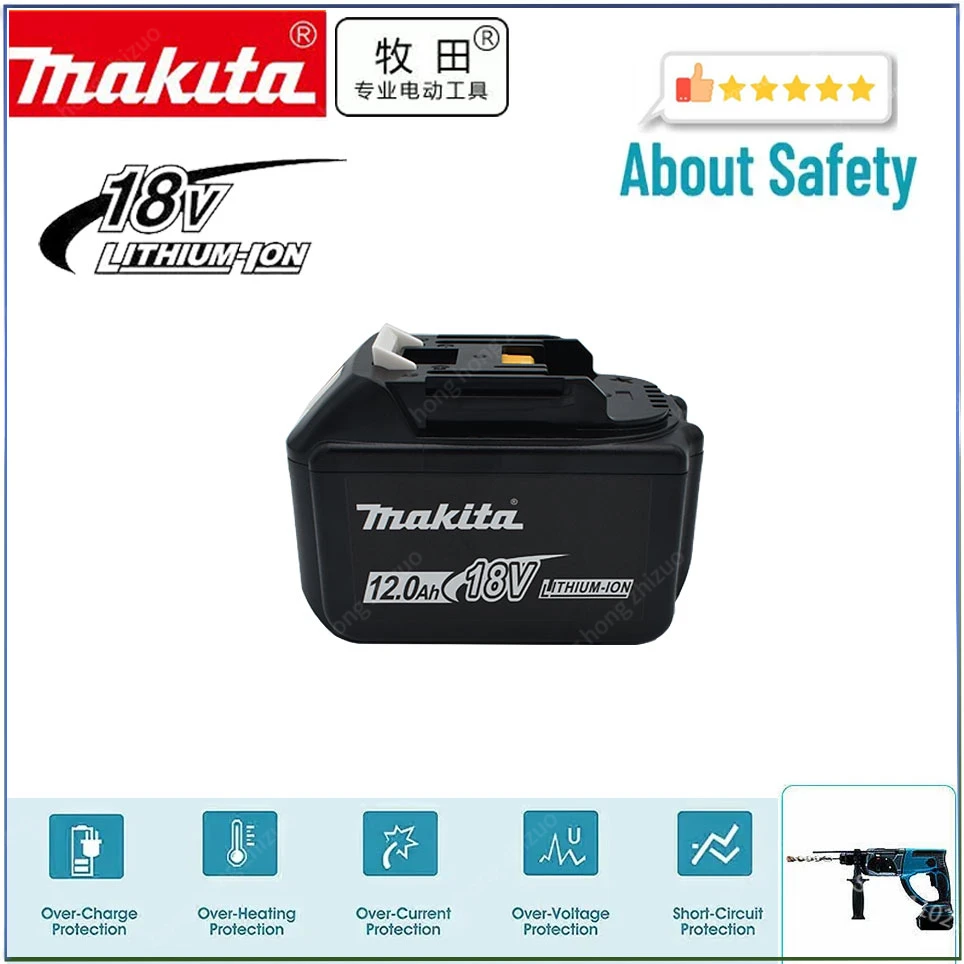

Makita Замена 18V 12.0Ah батарея для BL1830 BL1830B BL1840 BL1840B BL1850 BL1850B аккумуляторная батарея