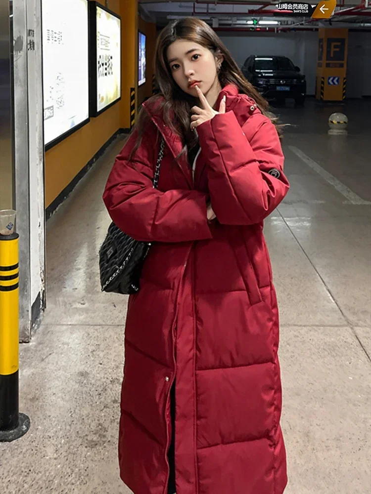 Winter Frauen große Tasche Kapuze Puffer Jacke Kleidung lässig lange Parkas lose Mantel Outwear weibliche Schnee Daunen Parka Jacken