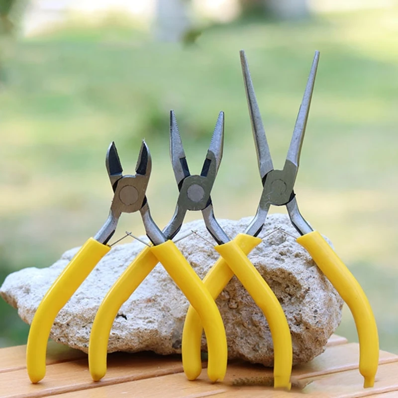 10pcs Steel Round Nose Pliers with Comfortable Handle Jewellery Pliers with Ergonomic Diagonal Pliers for DIY Projects