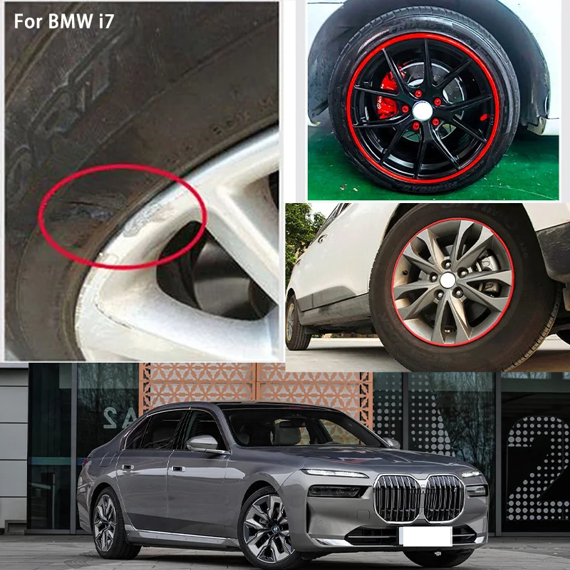 For BMW i7  Car Wheel hub Protective Ring wear-resistant decoration parts tire anti-leakage anti-collision rubber strip