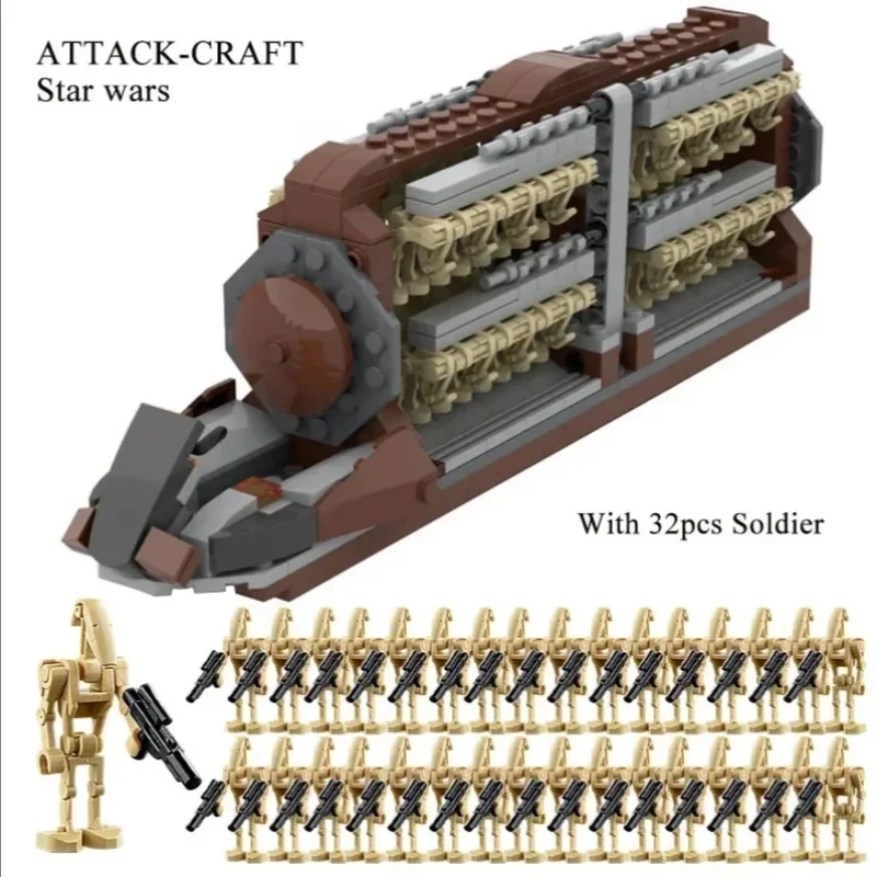 Star Fiama Wars Droid Platoon Attack Plane Bricks With Space Combat Droid Transport Battleship Bncks Toy Gift For KidsCN