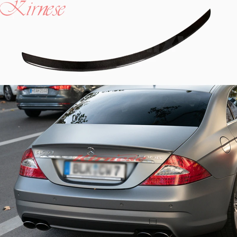 Real Carbon Fiber Look Trunk Boot Lip Spoiler Fit For Mercedes Benz W219 CLS CLS500 CLS550 CLS63 CLS350 2004-2010