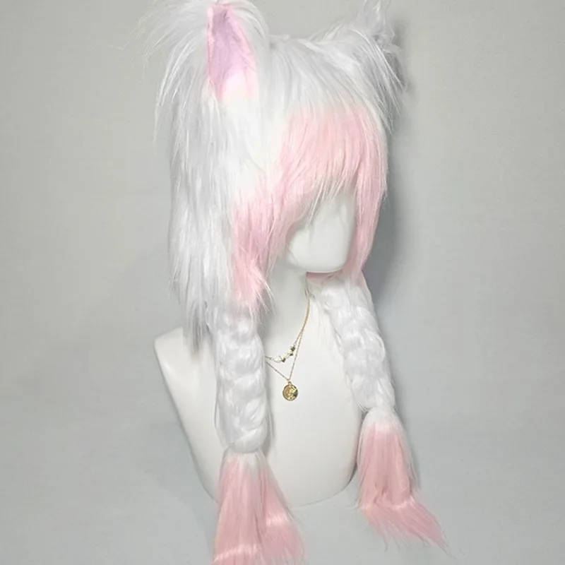 

Fursuit Kigurumi Hat Fuzzy Headwear Y2K Style Cat Animals Headpiece with Ear for Women Cute Role Play Props Accessories 2026