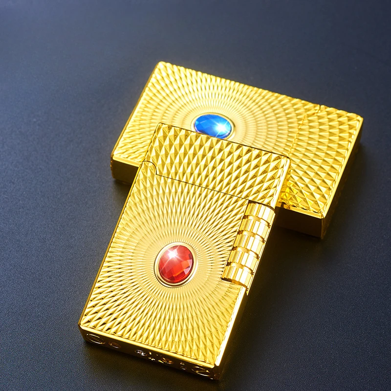 

New Premium Version Long Speaker Steel Sound Inflatable Spot Fire Open Fire Lucky Stone Portable Lighter Men's Cigarette Lighter