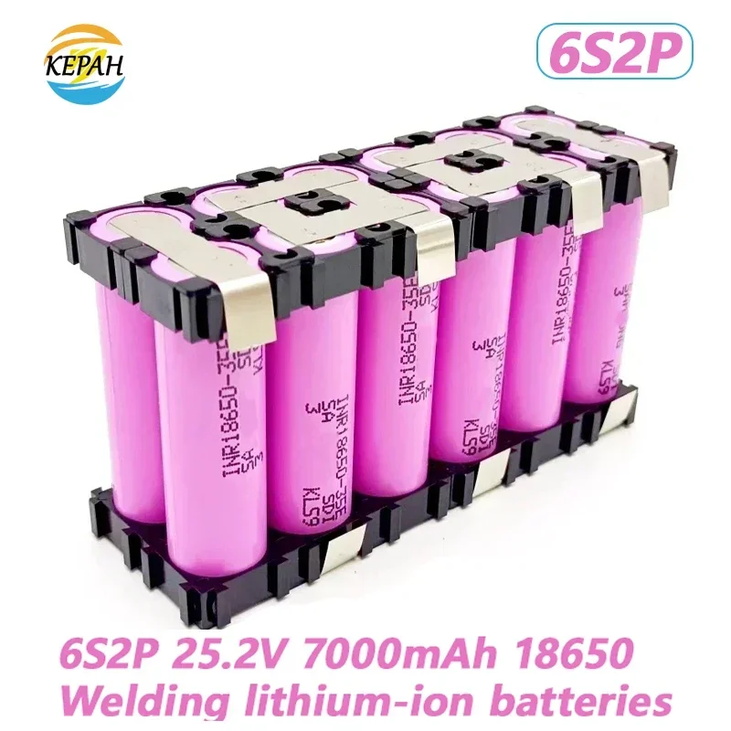 100% جديد 18650 35E 7000mAh بطارية حزمة مخصصة 3S2P 4S2P 5S2P 6S2P 16.8V 21V 25.2V لبطاريات مفك البراغي لحام البطارية #1