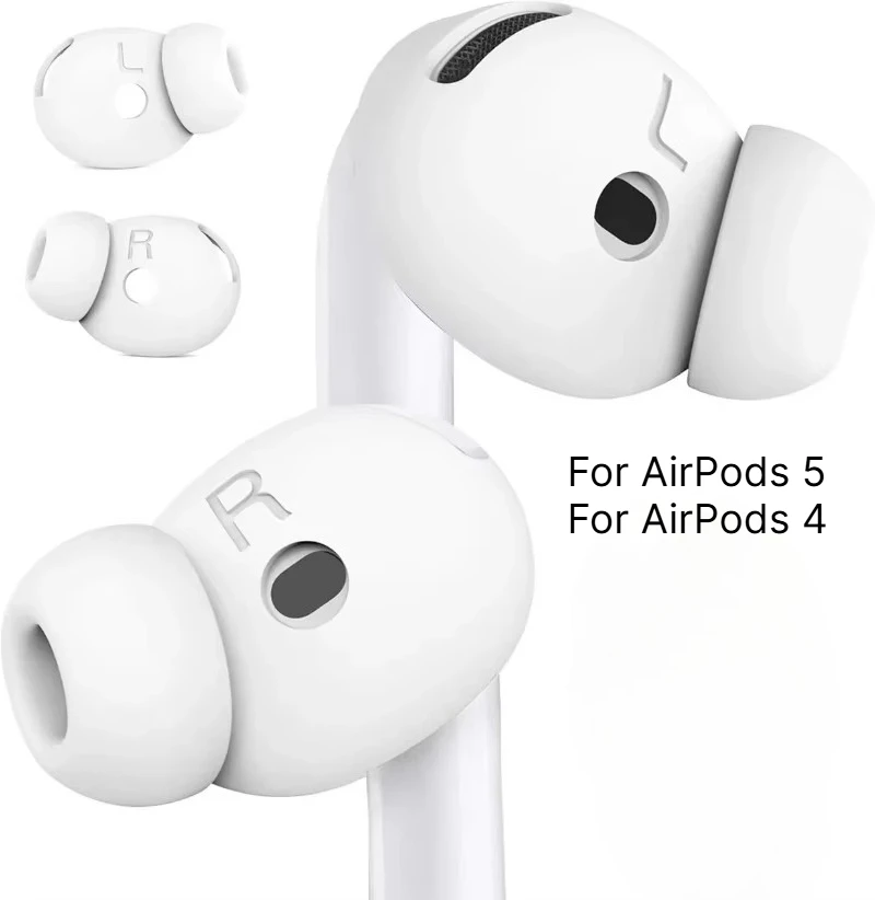 Für AirPods 5: Rutschfeste Silikon-Ohrstöpsel, rutschfeste Ohrmuscheln, Geräuschreduzierende In-Ear-Ohrstöpsel, geeignet als Ersatz für AirPods 4.