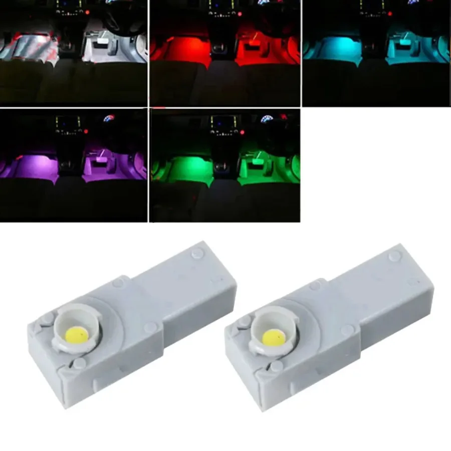 

2x Car LED Footwell Light Illumination Interior Decor Light Connector Illuminator Footwell Lamp Car Footsole Atmosphere Lamp