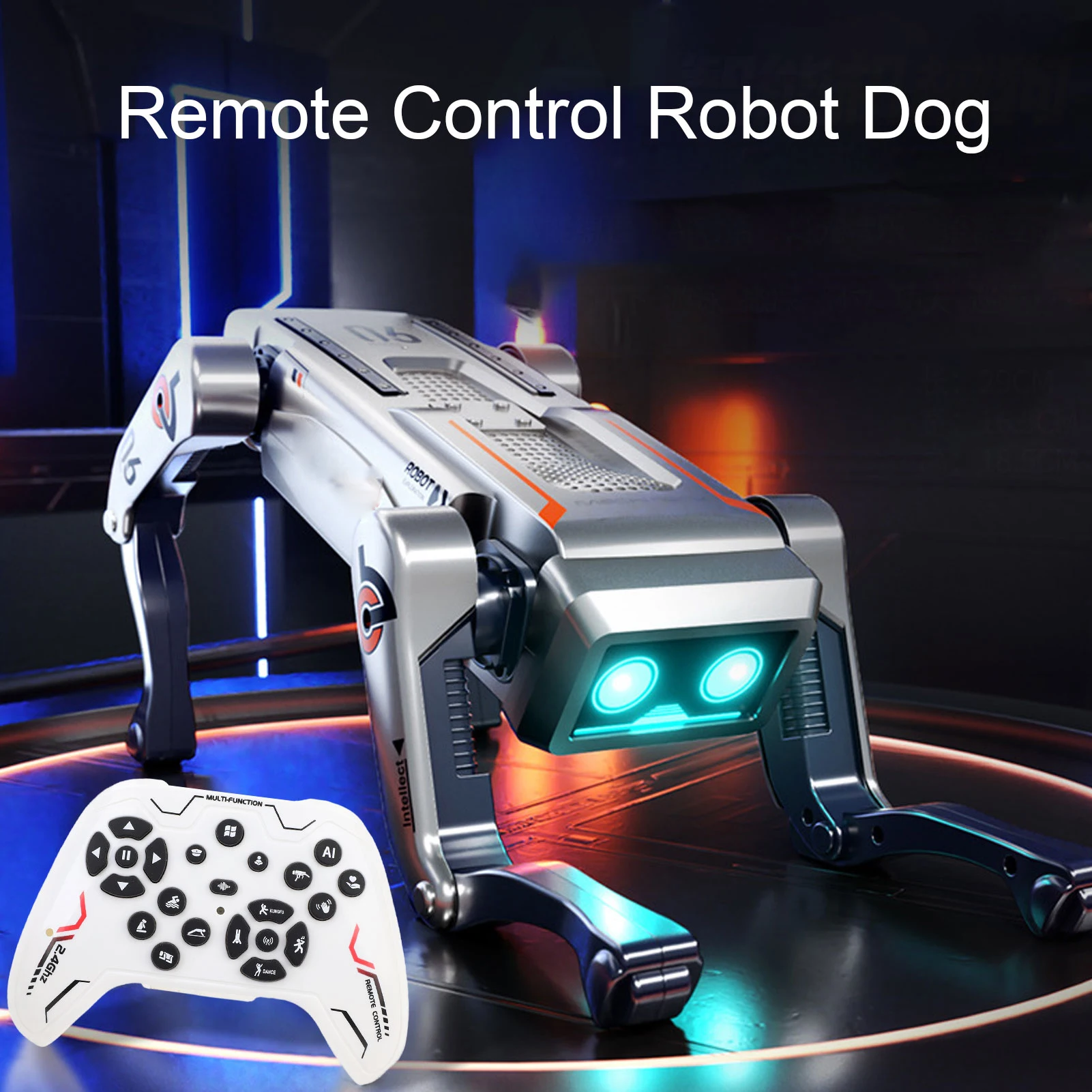 Smart Robot Dog Programmable Quadruped Voice Control AI Robot Dog with Music Light Effects