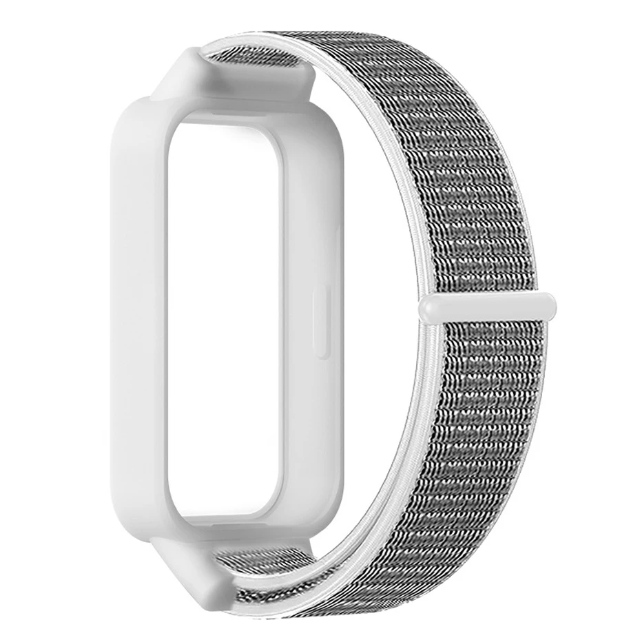 Case + nylon lusband voor Redmi Band 3 Ademende armband Polsband voor Xiaomi Mi Band 9 Actieve sporthorlogeband Correa-band