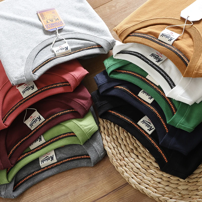 320GSM الوزن الثقيل نحى وغسلها 100% القطن الرجال الأمريكية تي شيرت غير رسمي المتضخم للجنسين زوجين قصيرة الأكمام تيز الصيف