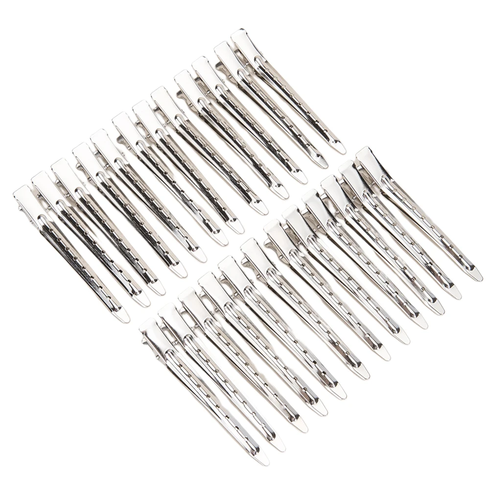 Duck Billed Long Hair Sectioning Clips Stainless Steel Hair Accessories 24 pcs Home Hair Clips Set for Women Styling Sectioning