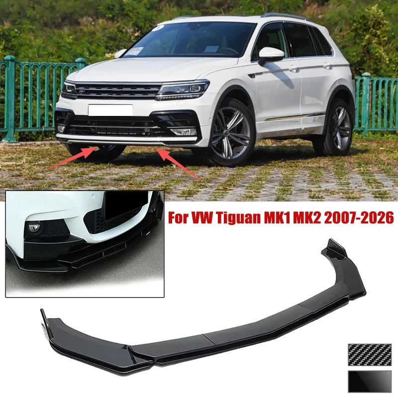 5pcs Front Bumper Shovel For VW Tiguan MK1 MK2 2007-2026 Spoiler Front Bumper Deflector Anti Scratch Protection Device