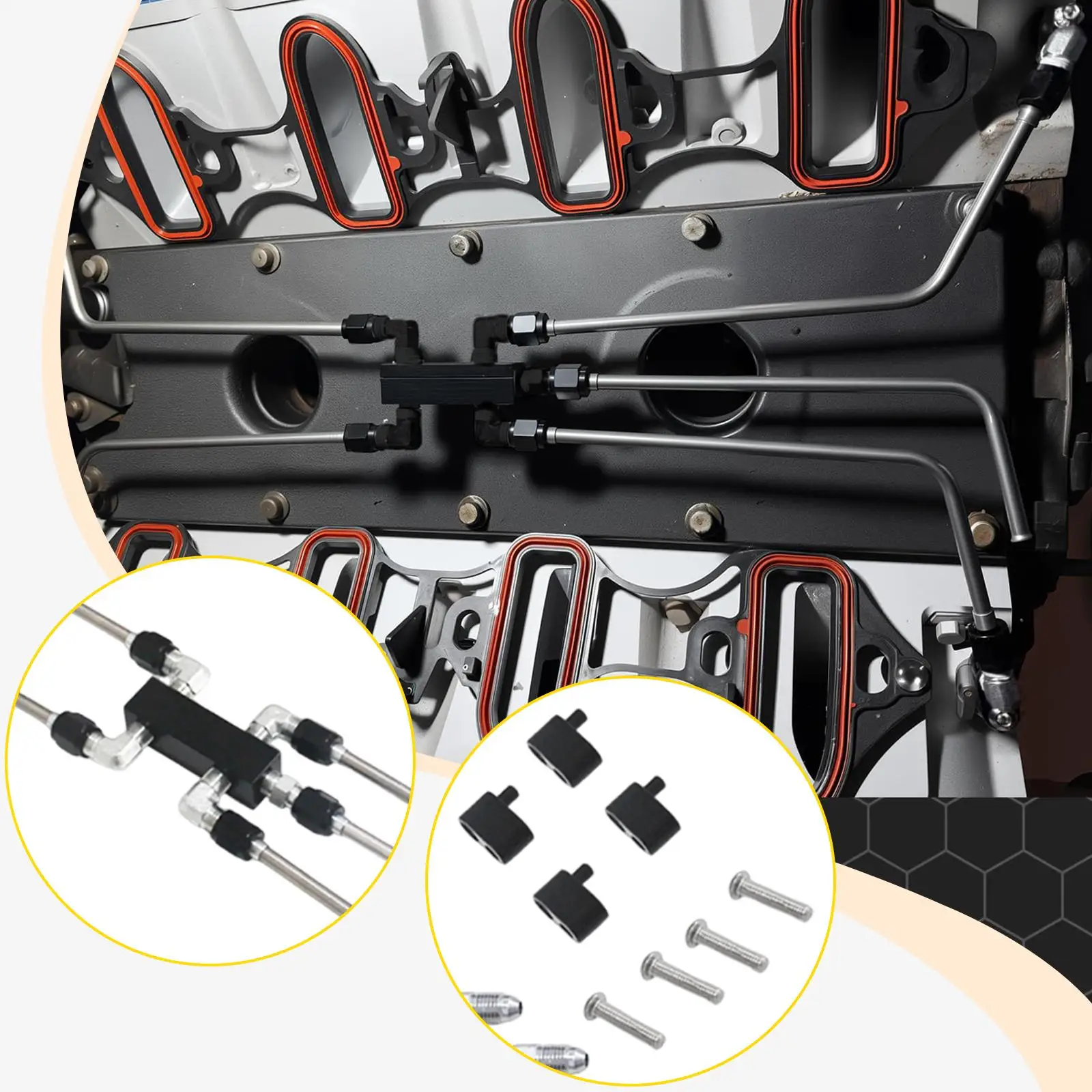 

Coolant Kit Complete Steam Port Kit Accessory Vents Adapters Kit for GM LS Series LS2 LSX LS3 Spare Parts