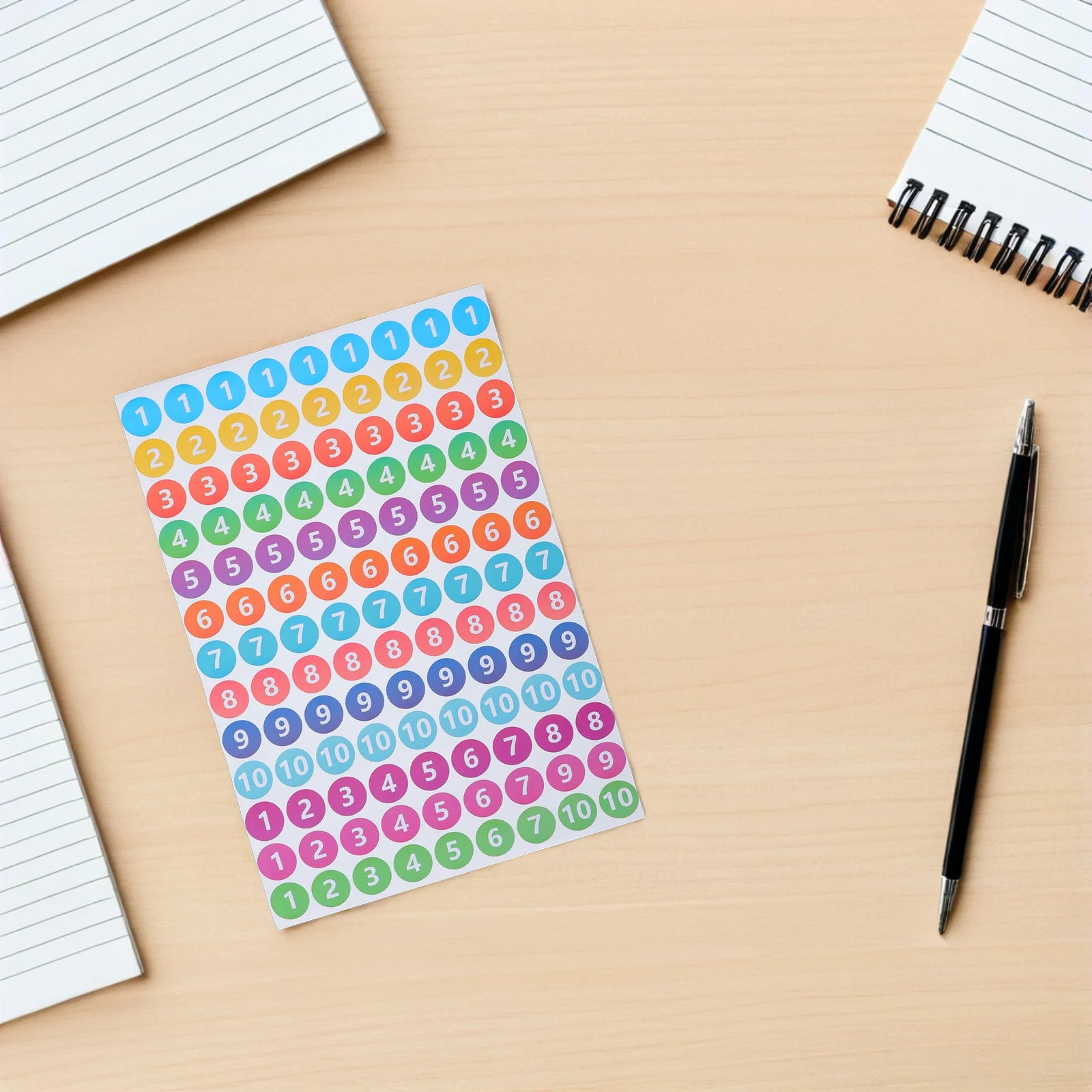 Round Number Stickers 1-10 Self Adhesive Inventory Labels For Classroom Office Moving Printable Circle Sticker Sheets -