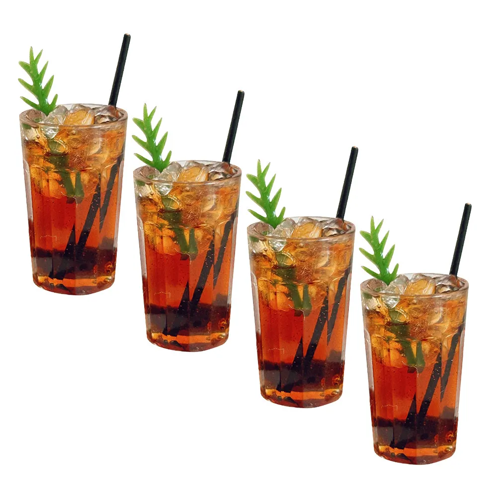 

Набор из 4 миниатюрных кофейных чашек из смолы: реалистичные имитации латте для кукольного домика, кухонные аксессуары, миниатюрные кофейные чашки