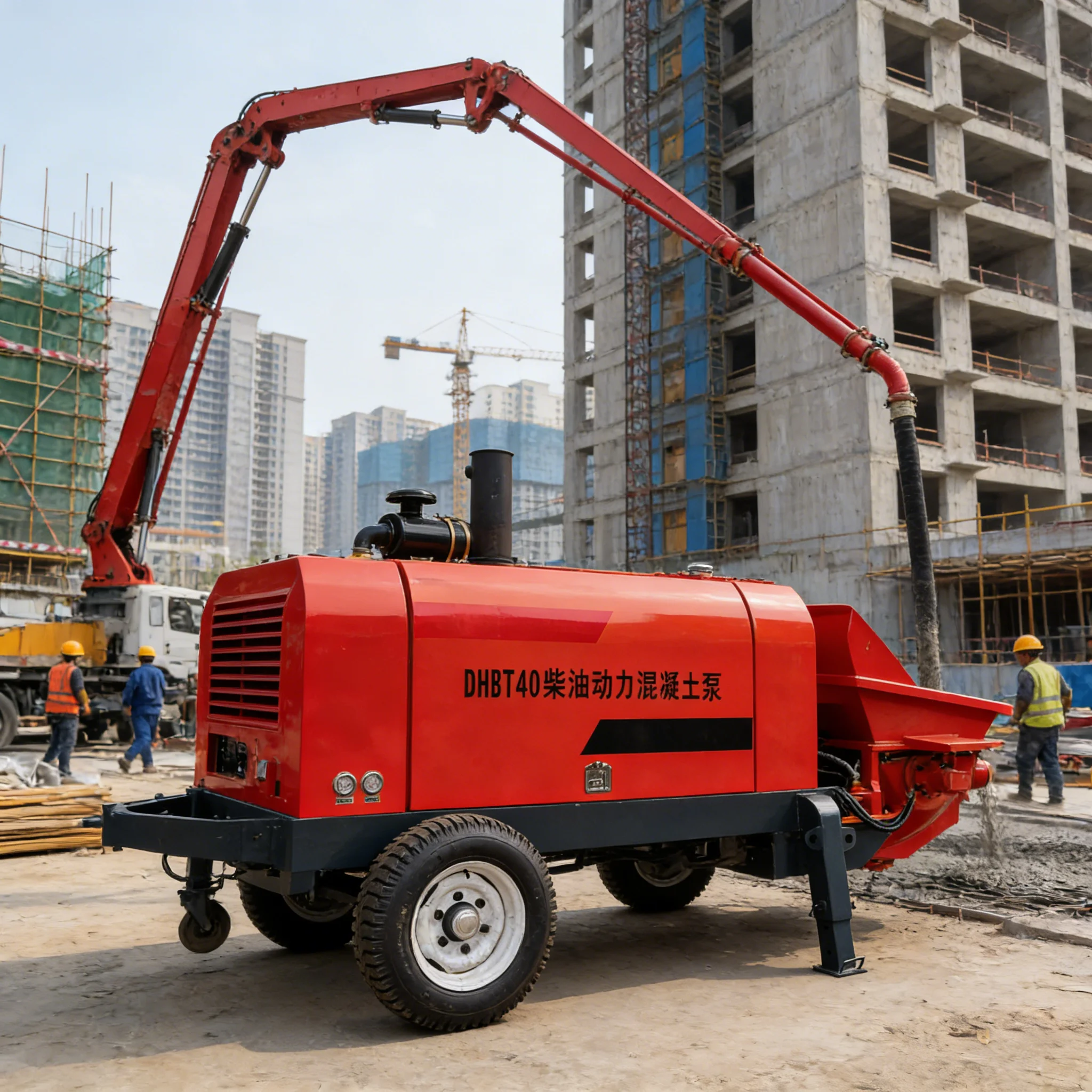Bomba de Concreto Profesional para Contratistas de Concreto, Solución de Bombeo de Alta Eficiencia para Todos los Sitios de Trabajo