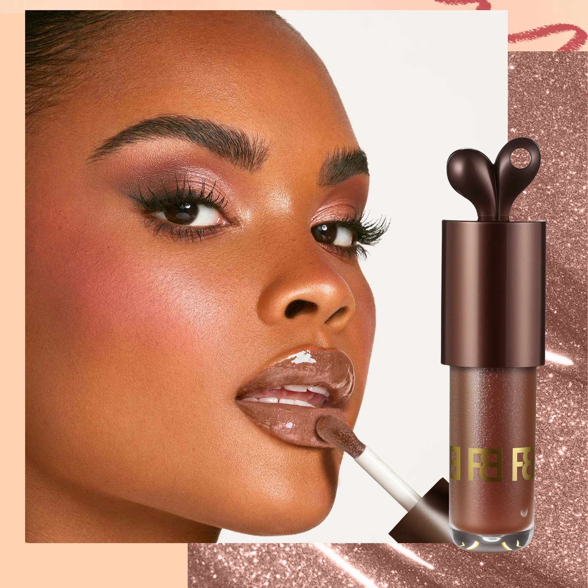 Cute Rabbit Chocolate Color Lipgloss Moisturized Bright Color Fine Flash Lip Glaze Lip Glaze Mirror Lip Gloss