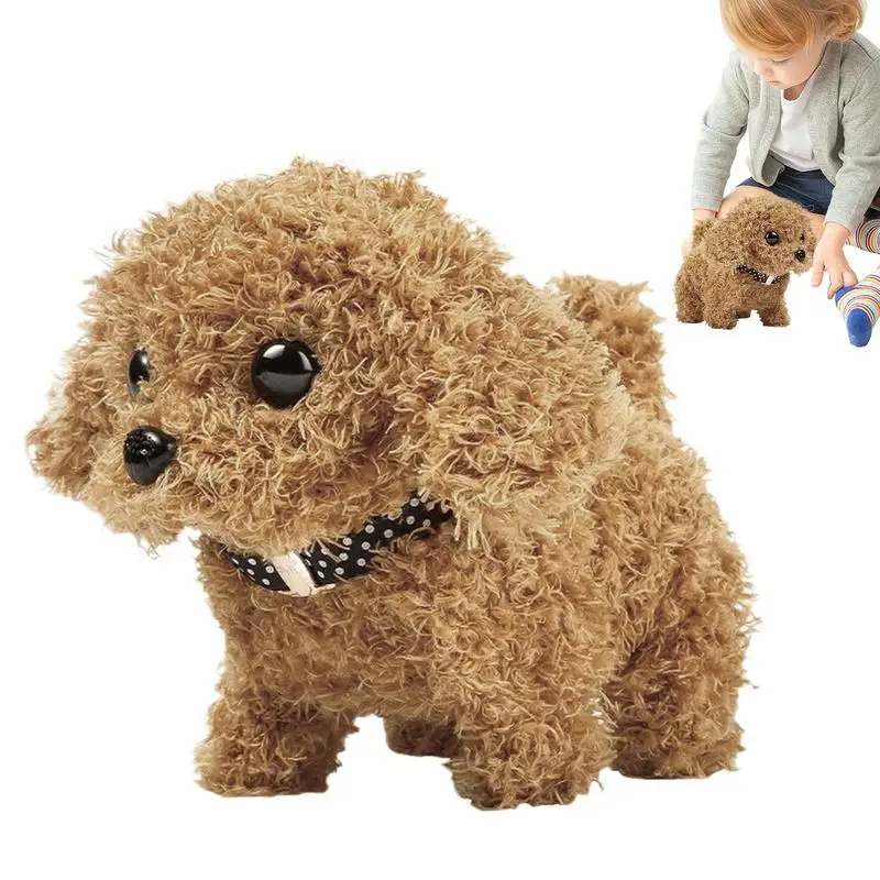 Electric dog toys Stuffed Electronic Puppy Interactive Plush Dog Toy Adorable Walking Electronic dog Features Walking Barking