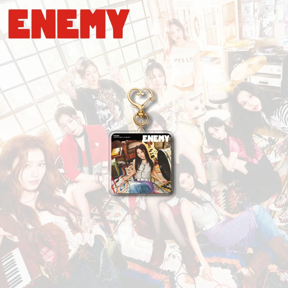 KPOP المعبود مرتين العدو ألبوم ميرش المفاتيح للنساء الرجال Kawaii الاكريليك حلقة رئيسية حامل الهدايا حقيبة السيارة إكسسوارات جذابة #5