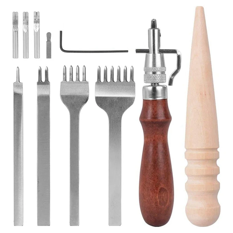 Leather Craft Tool Set Leather Edges Polisher Leather Groover For Hand Sewing Punching Leather Edges Polishing For Belts Durable