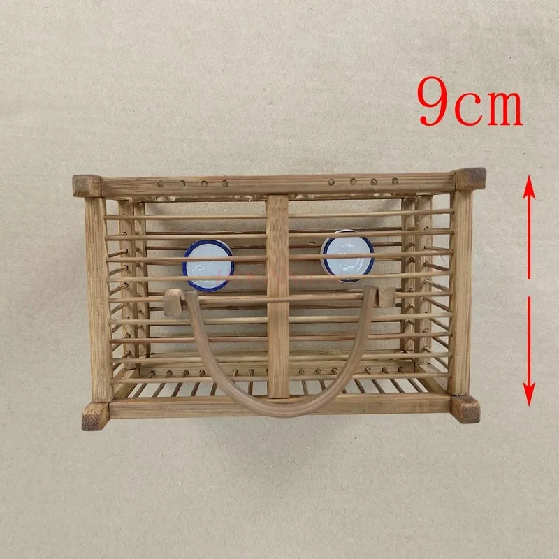 Cage pour grillons Deux Grilles De Pur Fait À La Main En Bambou Naturel Cages Insectes Enfants Raffinée en bambou pour cages