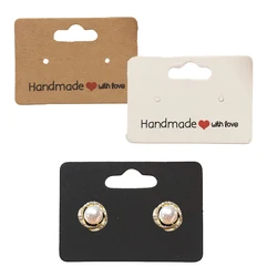 50pcs 3.5x5cm Earring Display Cards Blank Paper Tags For Ear Stud Small Jewelry Selling Business Packaging Material Supplies