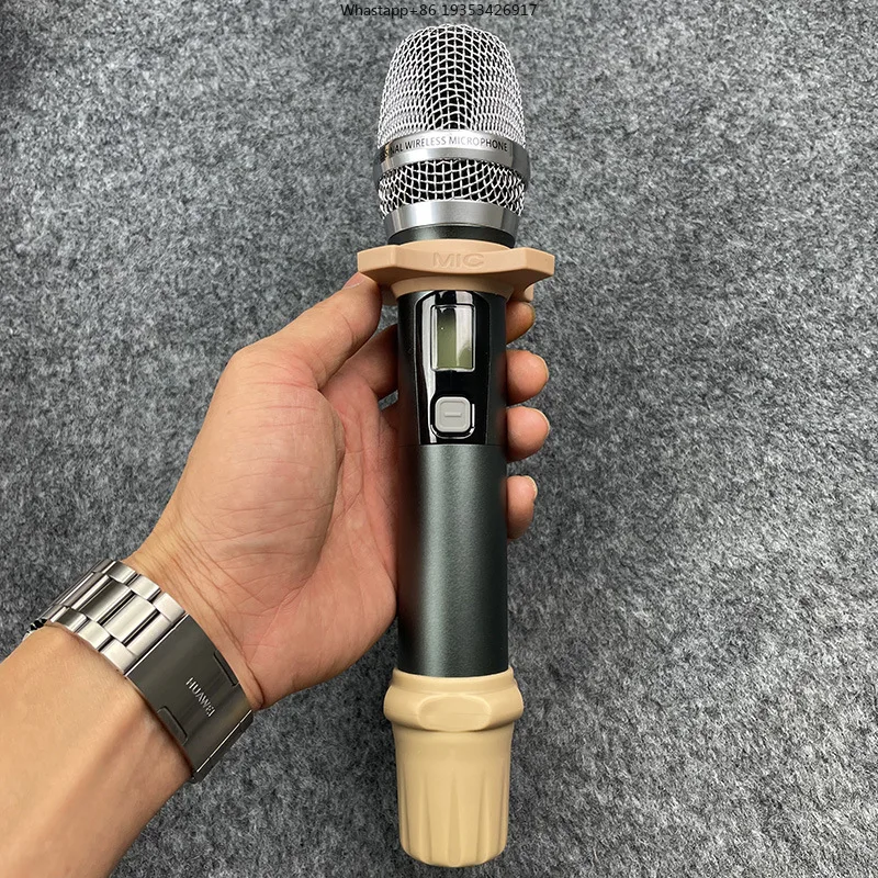 

Беспроводная микрофонная система для KTV с инфракрасным сопряжением частот для U-диапазона, высококачественная, для сцены, с двумя микрофонами (нашлемный и петличный)