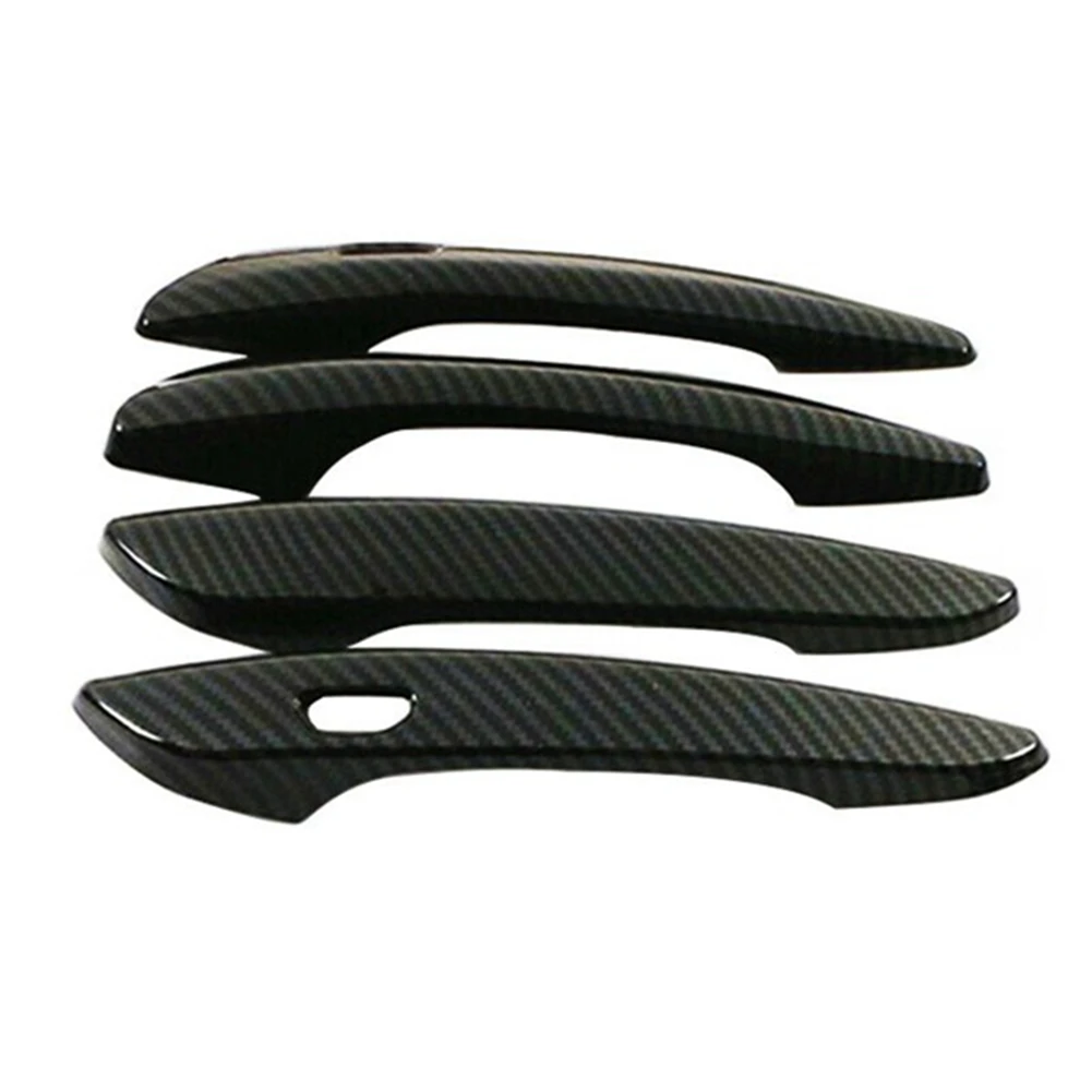 4Pcs Carbon Fiber Car Exterior Side Door Handle Frame Cover Trim for Mazda CX-30 CX30 2020 2021 2022