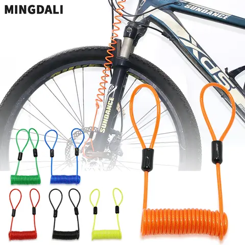 MINGDALI-2mm PVC 안전 디스크 브레이크 헬멧 와이어 자전거 잠금 로프 도난 방지 보안 알림 오토바이 알람 굵은 스프링 케이블