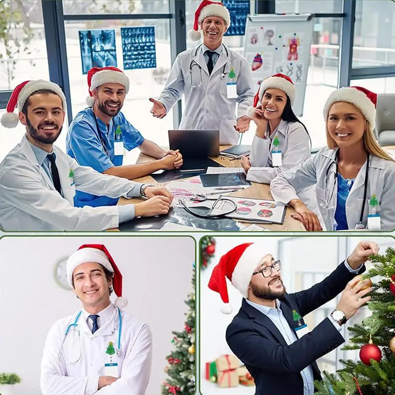 Peso leve titular do cartão e titular do crachá, botões de Natal para artesanato, clipes rotativas, presente