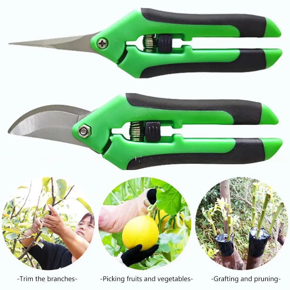 Garden Stainless Steel Scissors Hand Pruning Machine Fruit Tree Flower Branch Grafting Gardening Stainless Steel Scissors Tools