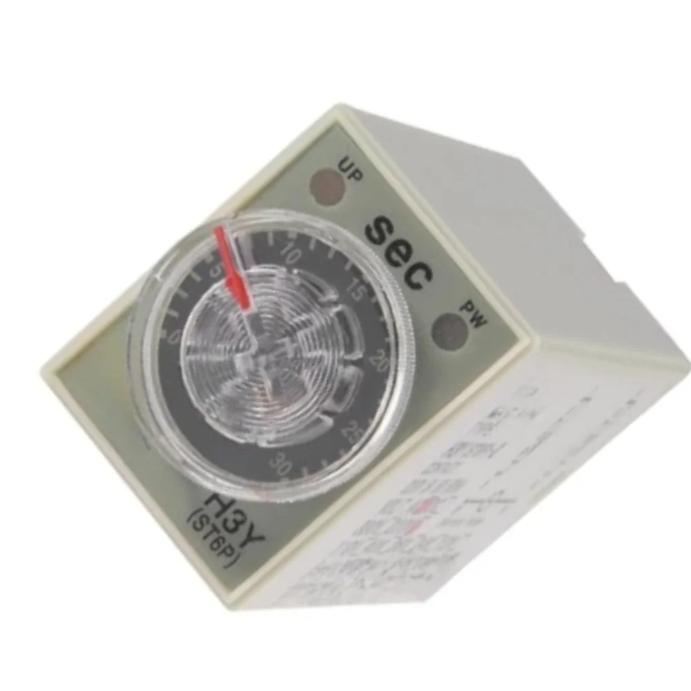 for h3y(ST6P) 2 220VAC 30S Time Relay with Transparent Rotary Knob and Insulated Plastic Housing for Industrial Timing