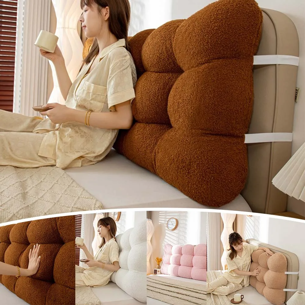 

Plush Bed Headboard Pillow Snowball-Shaped Design Large Bed Backrest Cushion for Bedroom 120/150/180/200cm Cojines Sofá 침대용 등받이