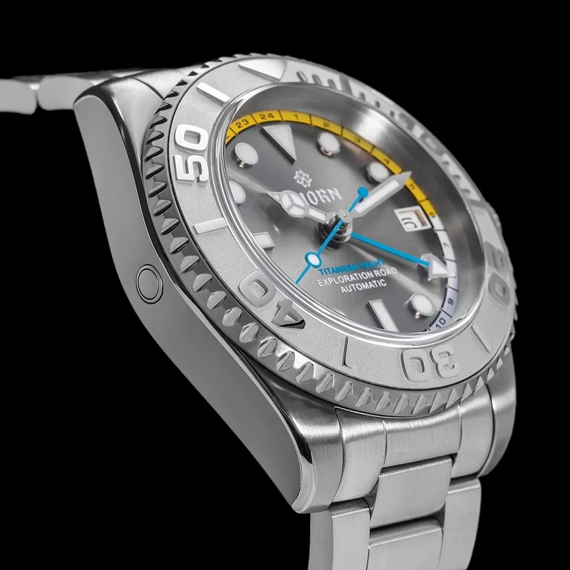 Imagem -05 - Relógio Thorn Gmt Diver Titanium Vidro Safira Impermeável ar Coating Ceramic Bezel Relógio de Pulso Mecânico Automático Nh34 300m