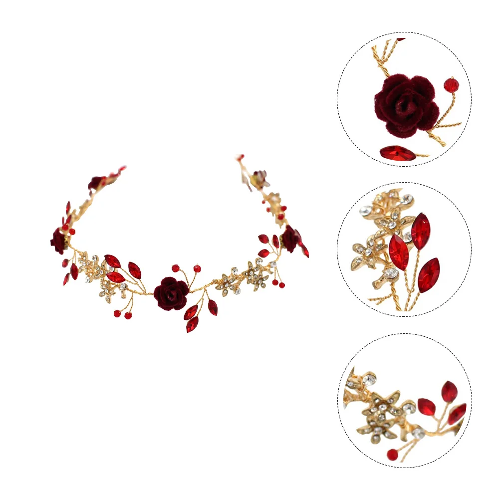 1 قطعة عقال الزفاف الزهور هيرباند للحزب التصوير الدعامة حجر الراين غطاء الرأس الزفاف الديكور الزفاف