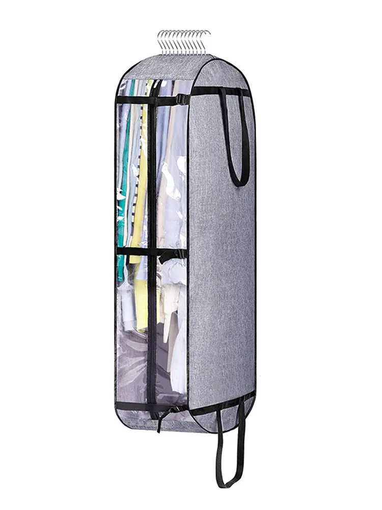 

Утолщенный водонепроницаемый пылезащитный чехол для одежды, серый, из катионной ткани, прочный, стильный, для гардероба/шкафа для пальто