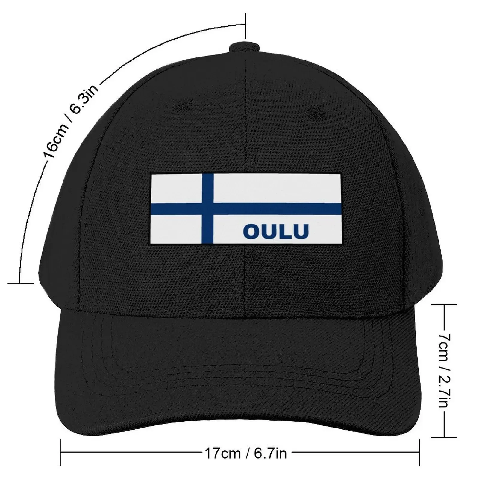 Oulu City in Finnish Flag Baseball Cap Visor Streetwear birthday Beach Bag Hats Woman Men's