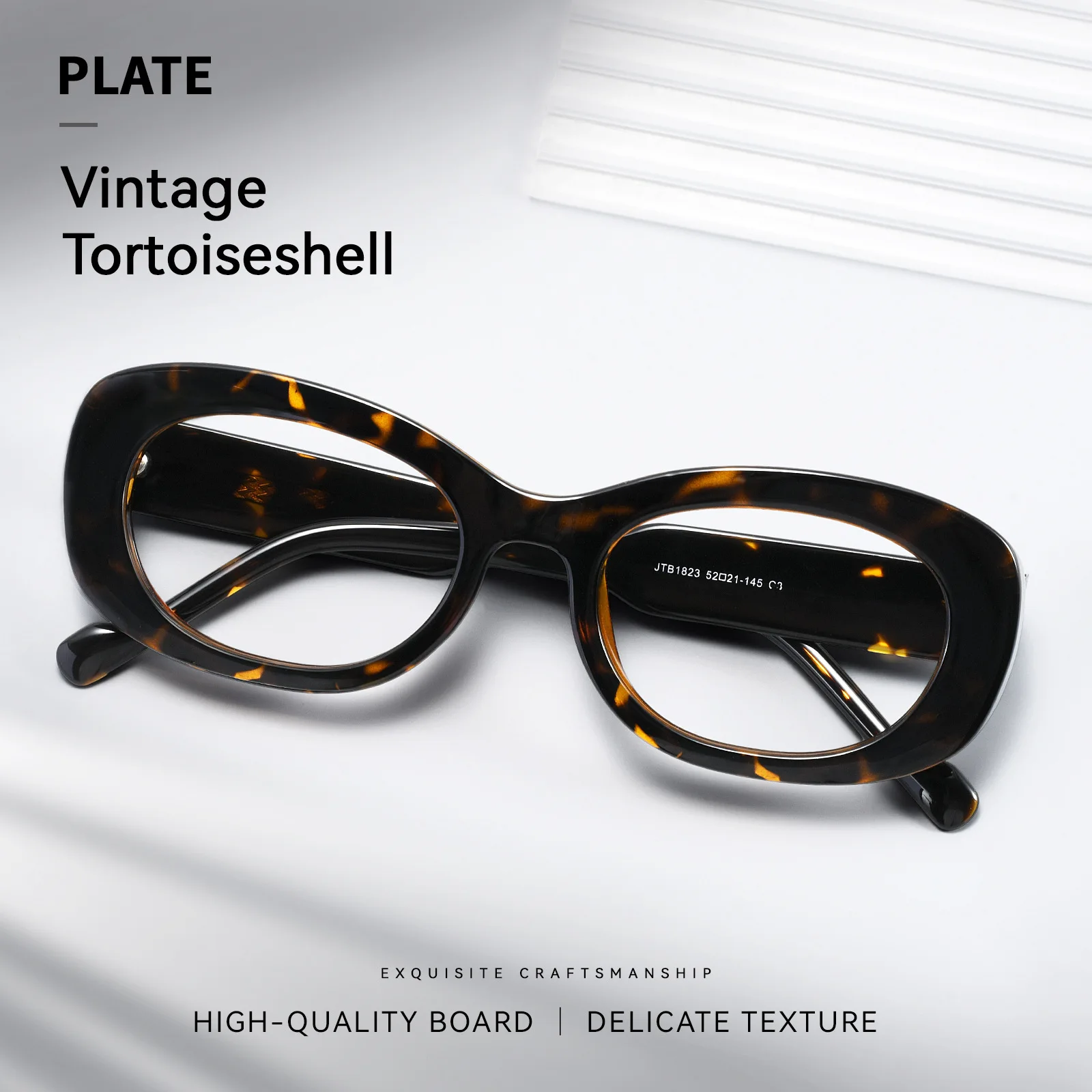 Vintage Tortoiseshell Acetate Eyeglass Frame Thick Wide Rim Prescription Myopia Optical Spectacles Frame for Men Women Unisex