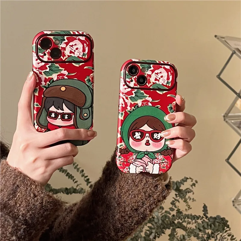 

Funny Traditional Costumes Boy/Girl Couple Mobile Phone Case For IPhone 12 13 13ProMax 14 14Pro 14ProMax 15 15Pro 15ProMax