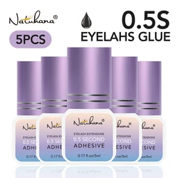 NATUHAHA 5 pcs/lot Eyelashes Glue Fast Drying Long Lasting Lashes Adhesive Low Smell Mink Eyelash Glue Makeup Tools Set