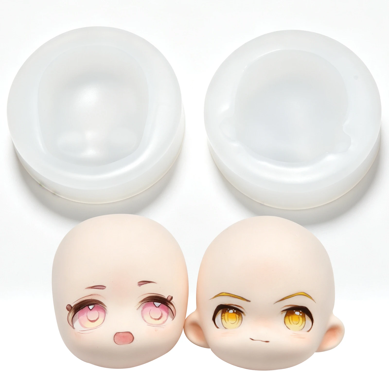 Diy Q - 2Pcs Q 버전 인형 머리 실리콘