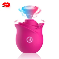 Rose shape vagina sucking vibrator G-spot pussy nipple sucker oral licking clitoris stimulation masturbating sex toys for women