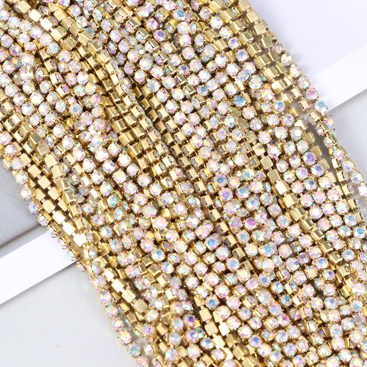 

10M Diamond Chain Crystal Rhinestone Chain For Crafts Rhinestone Trim Craft Sewing Handbags Shoes Dress Accessories
