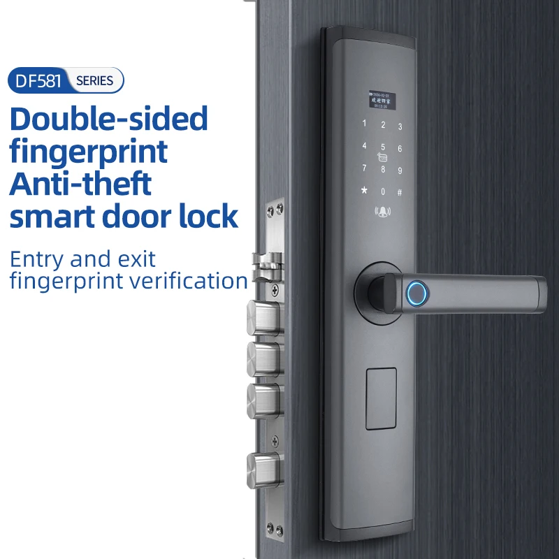 Two-sided Smart Office Secure RFID Key Digital Door with Keyless Key Cylinder for Wood Doors for Hotel